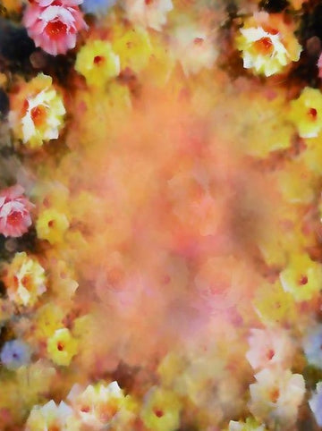 Abstract Primula Flower Background Wall GY-145